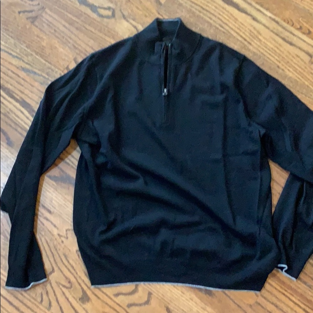 Black Saks Fifth Avenue 1/2 zip Sweater - Medium